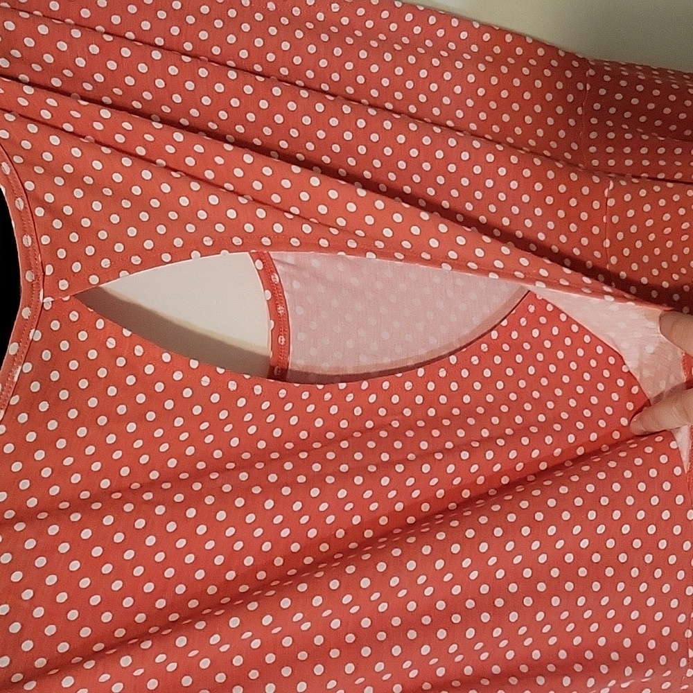 Torrid Pink Cap Sleeve White Polka Dot Dress - Picture 7 of 9